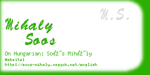 mihaly soos business card