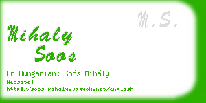 mihaly soos business card